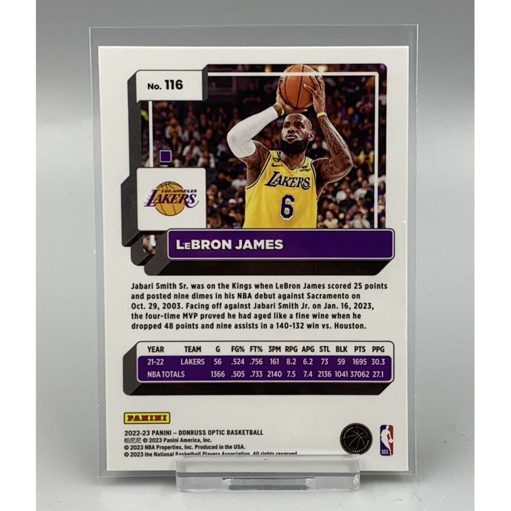 2022-23 Panini Donruss Optic LeBron James #116 Los Angeles Lakers - Picture 2 of 3